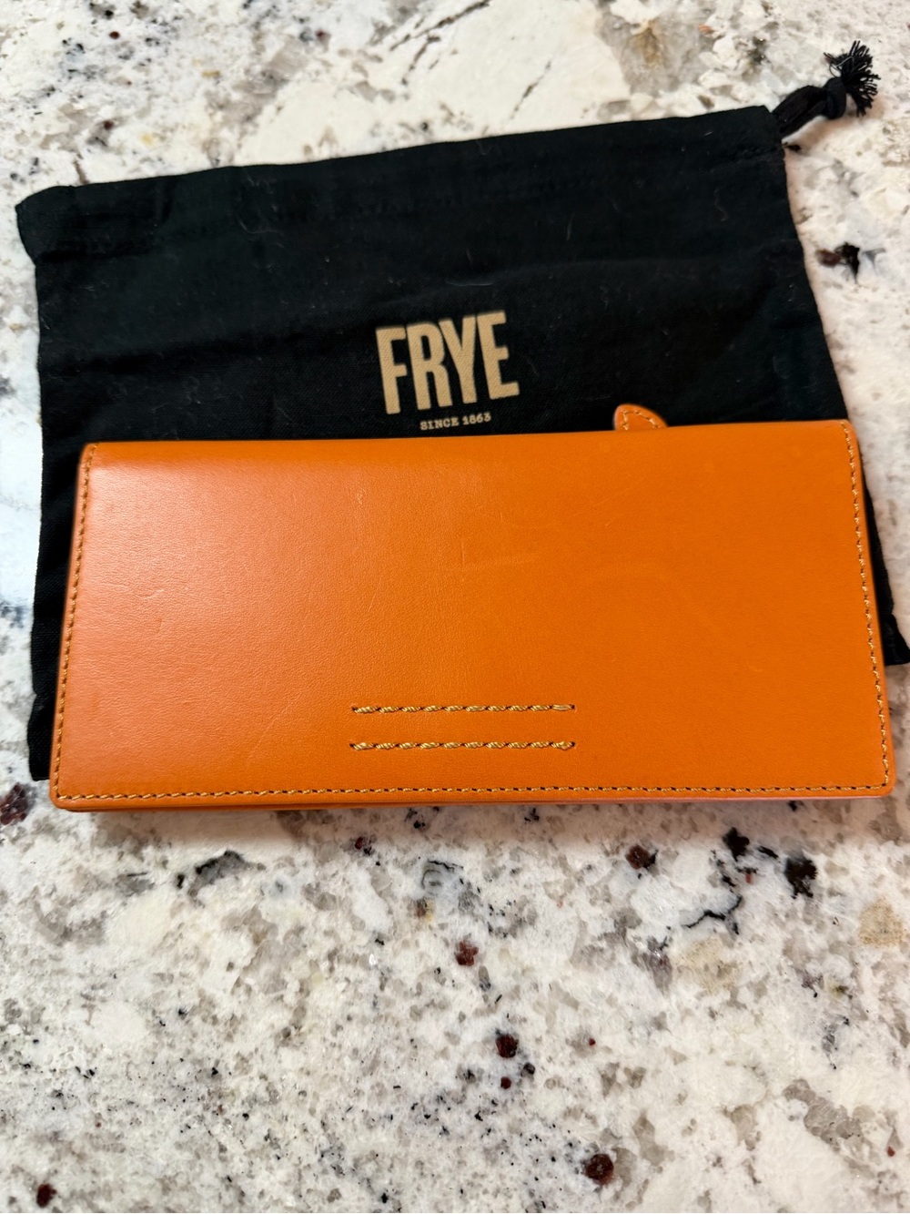 Frye Orange  Leather Continental Wallet
